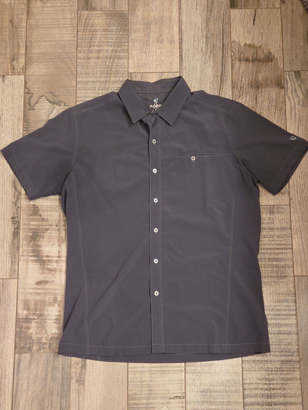Kuhl Men’s Short Sleeve Button-Down Shirt - Charcoal Gray